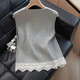 Cypress Lace Splicing Knitted Vest Women's 2026 Spring New Style Fashion Round Neck Stacked Simple Vest