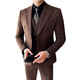 GOLDLION G+Goldlion High Quality Wool Suit Suit Men's Business Casual Formal Patch Collar Suit Groomsman Gift Black Suit+White Shirt+Vest+Pants Two Buttons XL