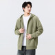 MINISO Youth Heather Gray Simple Smiley Face Hooded Cardigan Jacket Men's Autumn and Winter Casual Sweater High-Level Loose Jacket Heather Gray (m22 light gray smiley face chest label) L /175 (weight 120-140Jin Jin is equal to 0.5 kg)