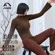 Love Hush Step Yoga Wear Set Autumn and Winter New Cashmere Feel Smocked Slimming Pilates Yoga Sports Long-Sleeved One-Cup T-Shirt A25410RCQA Olive Green+X24418NSR Ebony Brown M