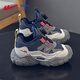 Warrior children's shoes, boys' velvet sports shoes, autumn and winter children's warm cotton shoes WZ-C088L light gray/dark blue/grey 32