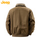 JEEP autumn and winter trendy brand handsome American new men's warm work jacket plus velvet thickened jacket