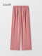 Laur l sheep wool 25 autumn new classic commuter wide-leg suit pants LWD366K00500 lotus root pink XS