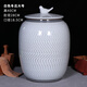 Fumi cylinder rice bucket Jingdezhen ceramic household 20 Jin Jin equals 0.5 kg 30 Jin Jin equals 0.5 kg Flour bucket moisture-proof and insect-proof with lid seal White winter melon 30 Jin Jin equals 0.5 kg Water capacity