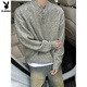 Playboy cleanfit henley collar sweater men's autumn and winter warm sweater men's inner long-sleeved base sweater floral gray 2XL 145 to 160 Jin Jin equals 0.5 kg can be worn