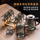 Heat-resistant thickened glass kung fu tea set home teapot office high temperature resistant teapot tea cup tea tray reunion pot male cup six cup cup holder + tea tray