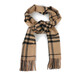 Burberry (BURBERRY) scarf Burberry scarf plaid printed tassels wool velvet scarf same style for men and women couple model camel 80942811 210*45CM