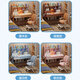 Huixun solid wood children's study table liftable elementary school desk modern simple writing desk home desk chair set pink and white #desk + bookshelf 100cm*60cm*75cm total height 135cm