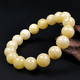 Amber style, one object, one picture, one certificate, beeswax bracelet, natural amber bracelet, men and women, Russian white flower beeswax bracelet, 17.4g, 12mm