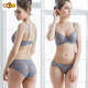 MORTEN SOLUM Big Brand Delphine Underwear Feminine Transparent Lace Large Breast Showing Small Wires Push-up Bra Breathable Bra Set T05-Noble Gray Set S 70A+