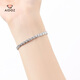 Aido Diamond pt950 platinum wide square square rice bracelet for women platinum imitation diamond cut super shiny weight 7.89 grams length 16+2cm width about 4mm