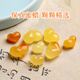 Goldsmith Lee natural amber beeswax peach love pendant bracelet spacer beads accessories Wenwan Buddhist beads bracelet necklace DIY accessories 1 small beeswax peach (upper and lower through holes)
