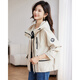 TERRE BLEUE fashionable versatile jacket for women 2025 autumn new age-reducing hooded cardigan windbreaker beige M
