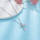 Laofu gold platinum necklace pt950 bow love tassel necklace women's birthday gift for girlfriend and wife, about 3.89g