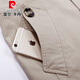 Pierre Cardin spring and autumn pure cotton mid-length windbreaker men's buttoned casual jacket middle-aged autumn coat coat outer hooded jacket light khaki A352-1311 jacket XL