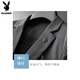 Playboy double-breasted suit suit men's plus size groom wedding dress three-piece youth business formal casual suit khaki suit + pants L (110-120Jin Jin equals 0.5 kg)