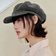 Mmlg British Bailey Hat 2026 New Retro Washed Duck Bill Octagonal Hat Korean Versatile Face-Showing Little Couple Hat Black Gray One Size