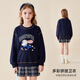 Disney girls sweatshirt autumn and winter velvet thickened Zootopia style top girls pullover navy blue 140