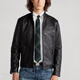 RALPH LAUREN Ralph Lauren Solid Color Stand Collar Zipper Motorcycle Jacket Leather Jacket Men's Black Black M
