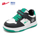 Warrior children's shoes, boys' shoes, plus velvet sneakers, winter cotton shoes, children's sports shoes WZ-B057L black/white/green 36