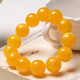 Hongchen Liuxi Natural Chicken Fat Yellow Beeswax Bracelet Single Circle Men's and Women's Russian Material Old Honey Round Beads Multi-ring Bracelet for Gifts 12mm Beeswax Pure Chicken Oil Yellow 17 Beads