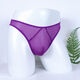 Men's sexy underwear U convex back hollow single thong transparent mesh thong nightclub men's JJ seamless T-pants purple one size fits all elastic waist 2 o'clock 0-2 o'clock 8 feet