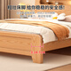 Yunshuyao free package installation solid wood bed modern minimalist master bedroom double bed 1.8m household rubber wood single bed walnut color rubber wood single bed upgraded 2cm paulownia wood board 1.5m*2.0m