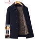 MONTAGUT Double-sided Cashmere Coat Men's Middle-aged Short Business Casual Winter Warm Lined Wool Jacket Black S 165/84A
