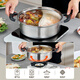 KEGOO 304 stainless steel mandarin duck pot 32CM thickened hot pot soup pot thickened induction cooker universal KG609