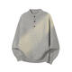 Semir old money style Henry collar sweater for men in spring and autumn, loose trendy heavyweight sweater, trendy brand-style youth jacket, light gray, light gray M