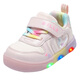 Belle Children's Shoes 2025 Autumn New Girls' Flashing Shoes Baby Casual Sneakers Girls' Sports Shoes Pink 28