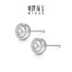 Ming brand jewelry platinum earrings Pt950 white gold fantasy round rhyme earrings BFH0142 platinum earrings about 2.61 grams