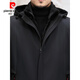 Pierre Cardins neuer Parka Herren Nerzfell integriertes Innenfutter Echtfell Nickmantel warmer Wintermantel mittleren Alters schwarz M 165