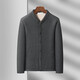 Winter cardigan thermal underwear for middle-aged and elderly fathers, thickened and velvet, men's loose-fitting warm tops for the elderly, dark gray 908 2XL /180 recommended 115-130 Jin Jin equals 0.5 kg