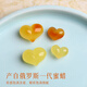 Goldsmith Lee natural amber beeswax peach love pendant bracelet spacer beads accessories Wenwan Buddhist beads bracelet necklace DIY accessories 1 small beeswax peach (upper and lower through holes)