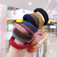 Million sales thick high-elastic rubber band basic hair tie simple towel ring headband for women seamless and does not hurt hair 10-color towel ring pattern random-30 pieces