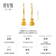 Century edge brushed gourd 18K gold earrings inlaid with zircon Fulu ear hooks Chinese style classic birthday gift for girlfriend