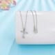Laofu gold platinum necklace pt950 bow love tassel necklace women's birthday gift for girlfriend and wife, about 3.89g