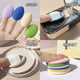 Hot item: Finger Powder Puff Little Thumb Air Cushion Makeup Sponge for Wet and Dry Use, No Eating Liquid Foundation Puff 3 Pack (Trial)