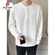 Pierre Cardin Henry Collar Long Sleeve T-shirt Men's 2025 New Spring and Autumn Autumn Clothes Button Solid Color Inner Bottoming Shirt Sweatshirt Men's 433 Black M 90-115Jin Jin is equal to 0.5 kg