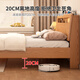 Yunshuyao free package installation solid wood bed modern minimalist master bedroom double bed 1.8m household rubber wood single bed walnut color rubber wood single bed upgraded 2cm paulownia wood board 1.5m*2.0m