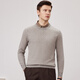 Shanshan 340G heavyweight anti-pilling fake two-piece 100% pure wool sweater winter warm collar bottoming knitted sweater for men