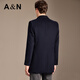 Antonio Mulberry Silk & Cashmere & Sheep Wool Light Luxury Warm Mid-Length Wool Coat Notched Lapel Jacket for Men