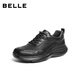 Belle thick-soled walking shoes for men 25 autumn new shopping mall same style cow leather casual sports shoes 8XC01CM5 black 42 (260mm)