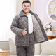 随阅睡衣男士冬季加绒加厚爸爸棉袄冬天牛奶绒保暖家居服中老年人套装 N9926F蓝 牛奶绒 升级加厚 L 码 90-120斤