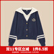 IEF/Aiyifu Small 2025 Autumn and Winter New American Fashion College Style Design Woolen Jacket Navy M
