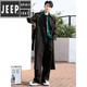 JEEP SPIRIT 2025 Spring and Autumn New Dark Style Design Premium Coat Trendy Long Windbreaker German Jacket Men Black XL