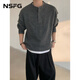 NSFG American retro Henry collar sweater men's autumn and winter men's casual lazy style sweater men's solid color sweater dark gray M (85-100Jin Jin equals 0.5 kg)