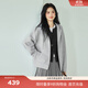 Eveli (eifini) Jiang Xin endorses Tencel cotton all-match must-have slim gray sweatshirt cardigan women's jacket 2025 spring new pattern gray large version S 80-110Jin Jin is equal to 0.5 kg