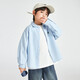 Duojia Boys' Shirts 2025 Spring and Autumn Versatile Casual Children's Breathable Cotton Long-Sleeved Medium and Large Children's Simple Korean Style Shirt Blue 120